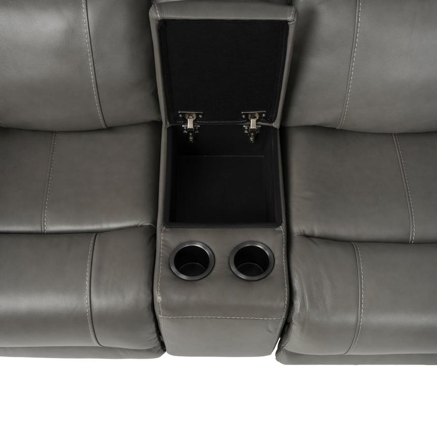 Samuel Dark Gray Leather Power Reclining Sectional with 6PCS/2PWR alternate image, 9 of 11 images.