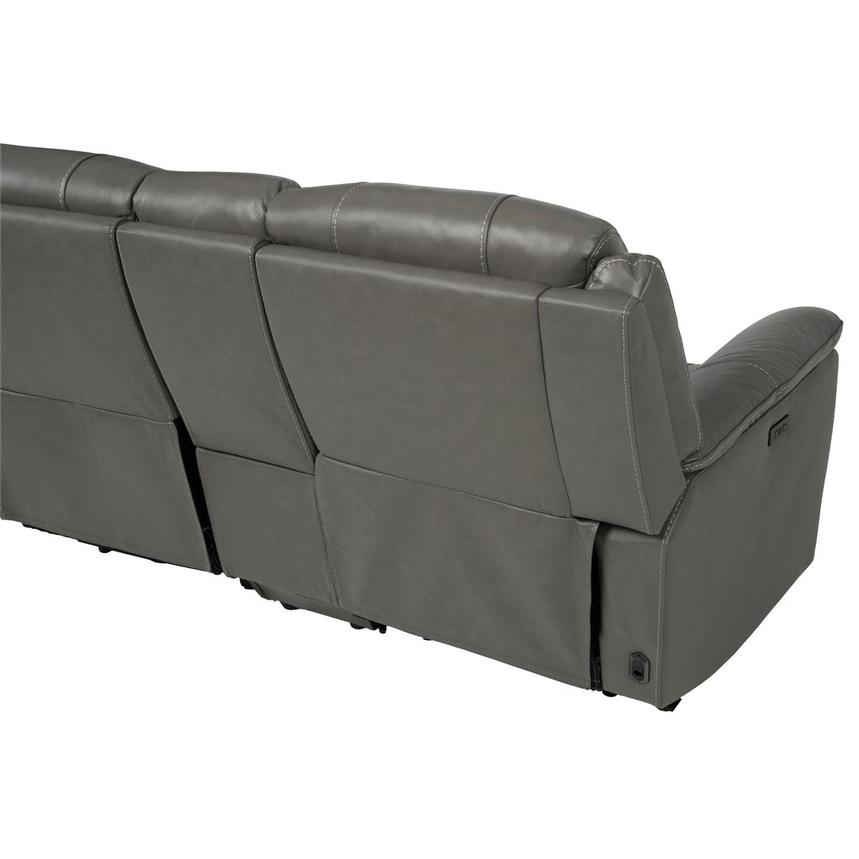 Samuel Dark Gray Leather Power Reclining Sectional with 6PCS/3PWR alternate image, 6 of 12 images.