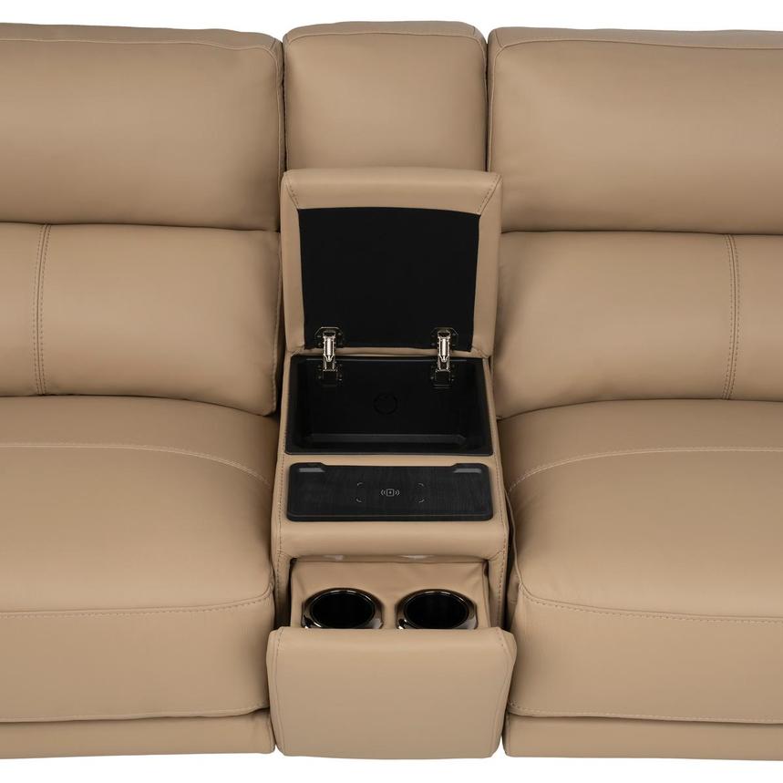 Granet Dark Cream Leather Power Reclining Sectional with 6PCS/3PWR alternate image, 8 of 17 images.