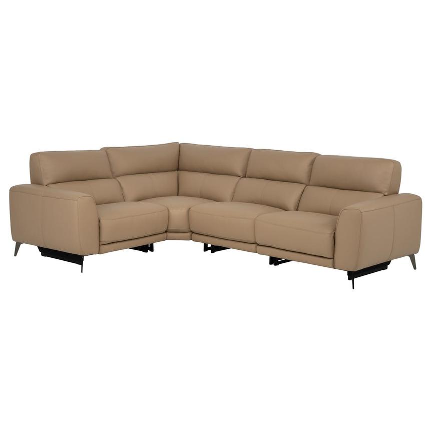 Granet Dark Cream Leather Power Reclining Sectional with 4PCS/2PWR