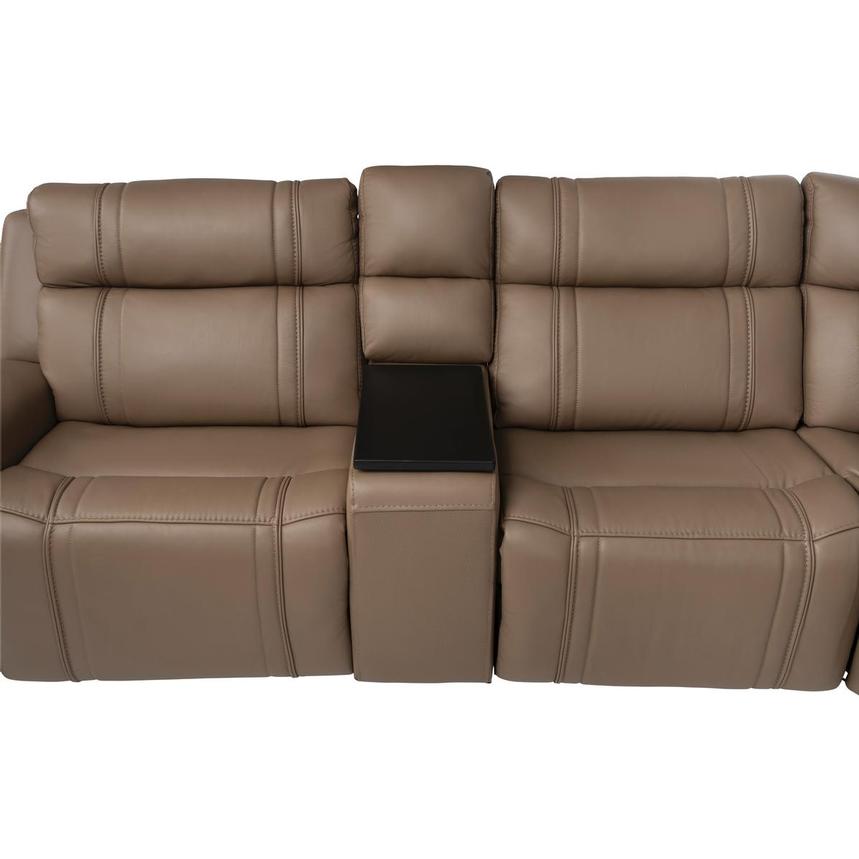 Galaxy Light Brown Leather Power Reclining Sectional with 6PCS/3PWR alternate image, 8 of 15 images.