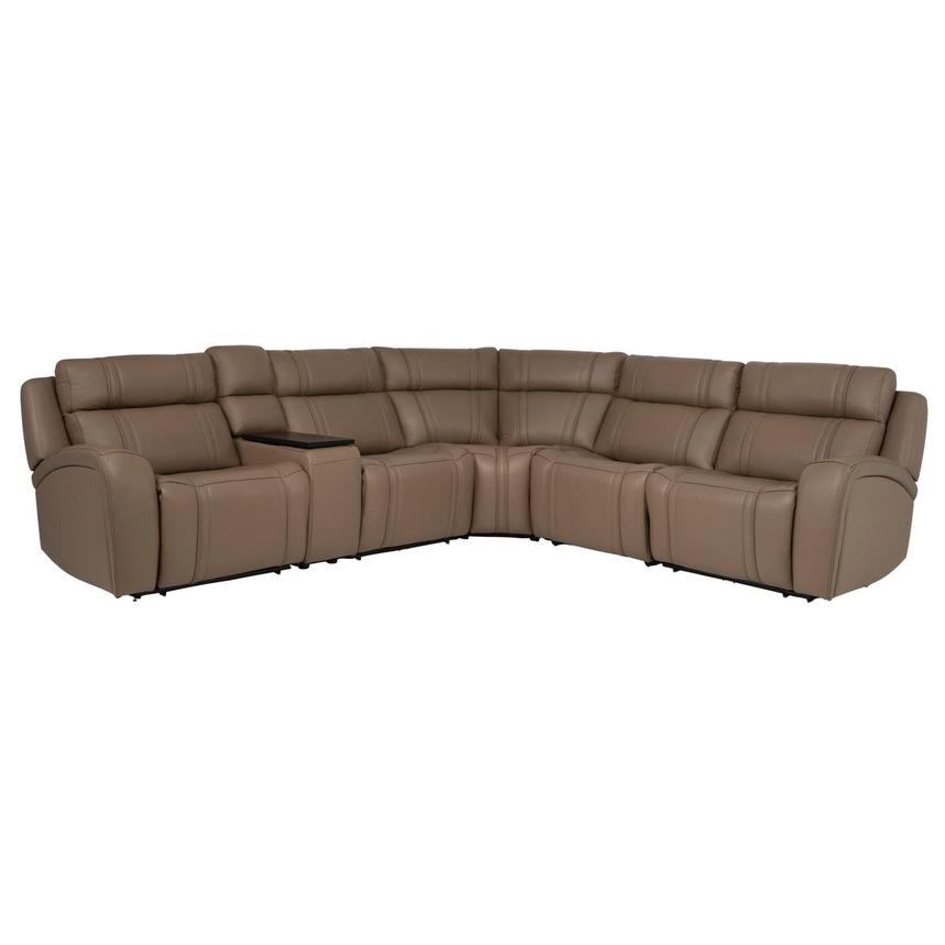 Galaxy Light Brown Leather Power Reclining Sectional with 6PCS/3PWR