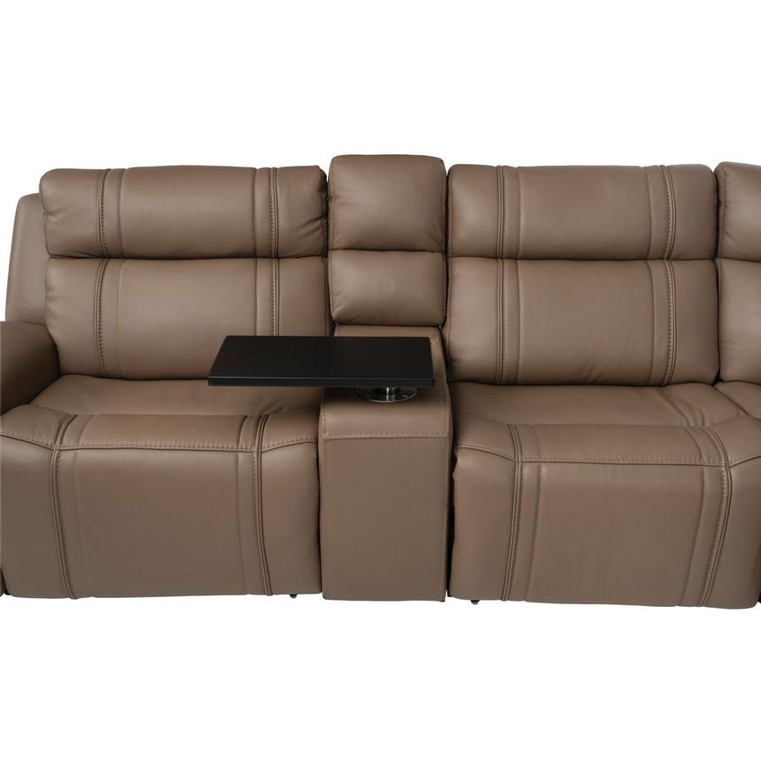 Galaxy Light Brown Leather Power Reclining Sectional with 6PCS/2PWR alternate image, 13 of 21 images.