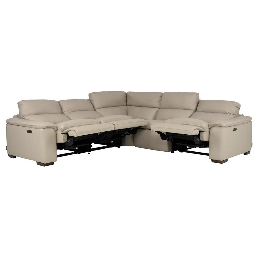 Volt Taupe Leather Power Reclining Sectional with 5PCS/3PWR alternate image, 3 of 10 images.
