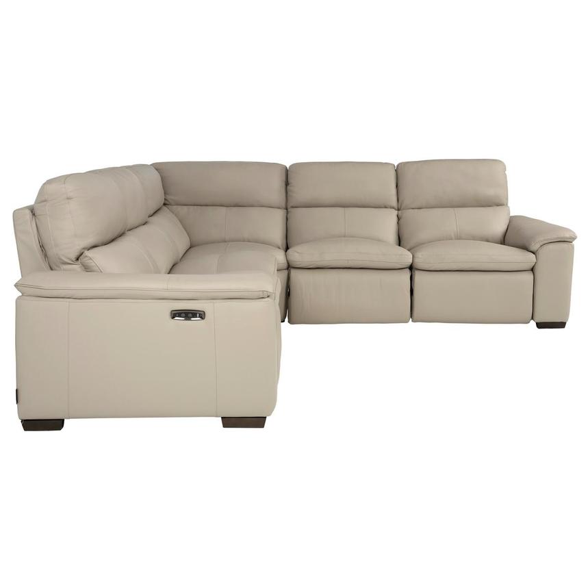 Volt Taupe Leather Power Reclining Sectional with 5PCS/2PWR alternate image, 3 of 9 images.