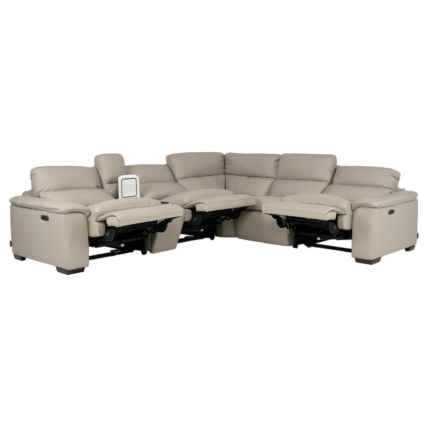 Volt Taupe Leather Power Reclining Sectional with 6PCS/3PWR alternate image, 3 of 11 images.
