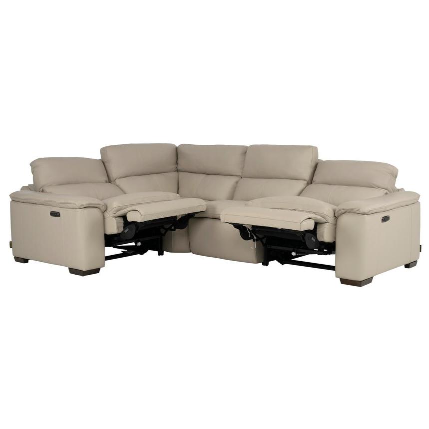 Volt Taupe Leather Power Reclining Sectional with 4PCS/2PWR alternate image, 3 of 8 images.