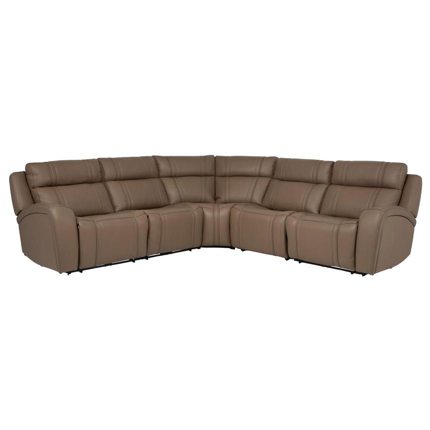 Galaxy Light Brown Leather Power Reclining Sectional with 5PCS/3PWR main image, 1 of 9 images.