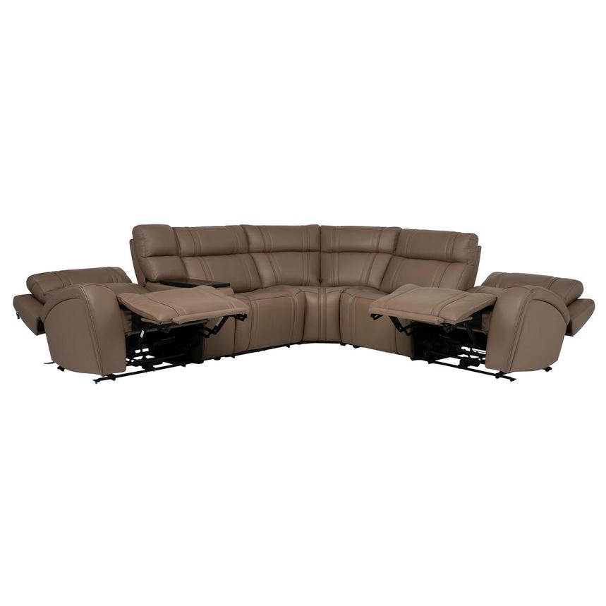 Galaxy Light Brown Leather Power Reclining Sectional with 6PCS/2PWR alternate image, 3 of 21 images.