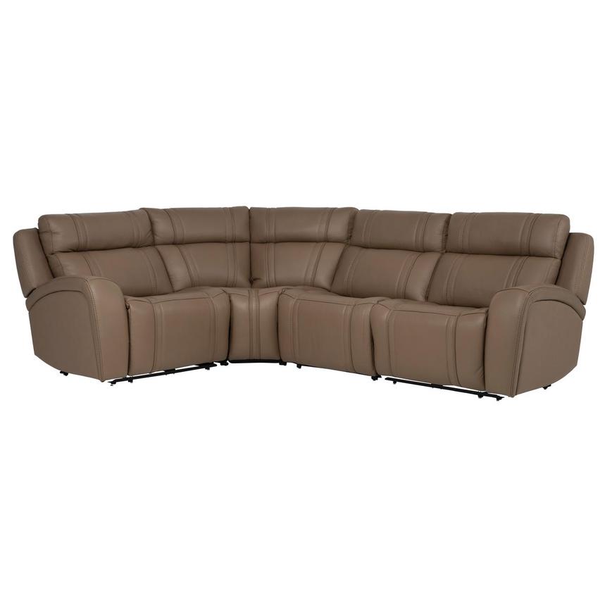 Galaxy Light Brown Leather Power Reclining Sectional with 4PCS/2PWR main image, 1 of 6 images.