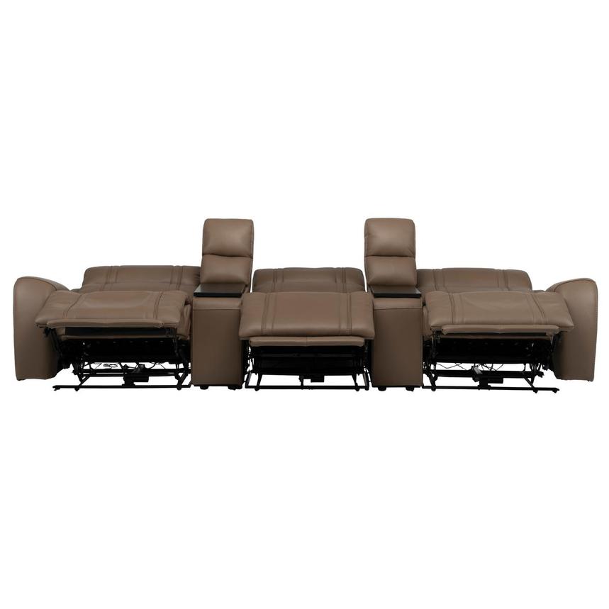Galaxy Light Brown Home Theater Leather Seating with 5PCS/3PWR alternate image, 3 of 13 images.