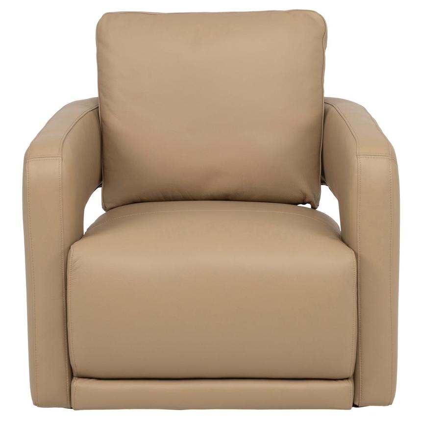 Carmello Dark Cream Leather Swivel Chair  alternate image, 3 of 12 images.