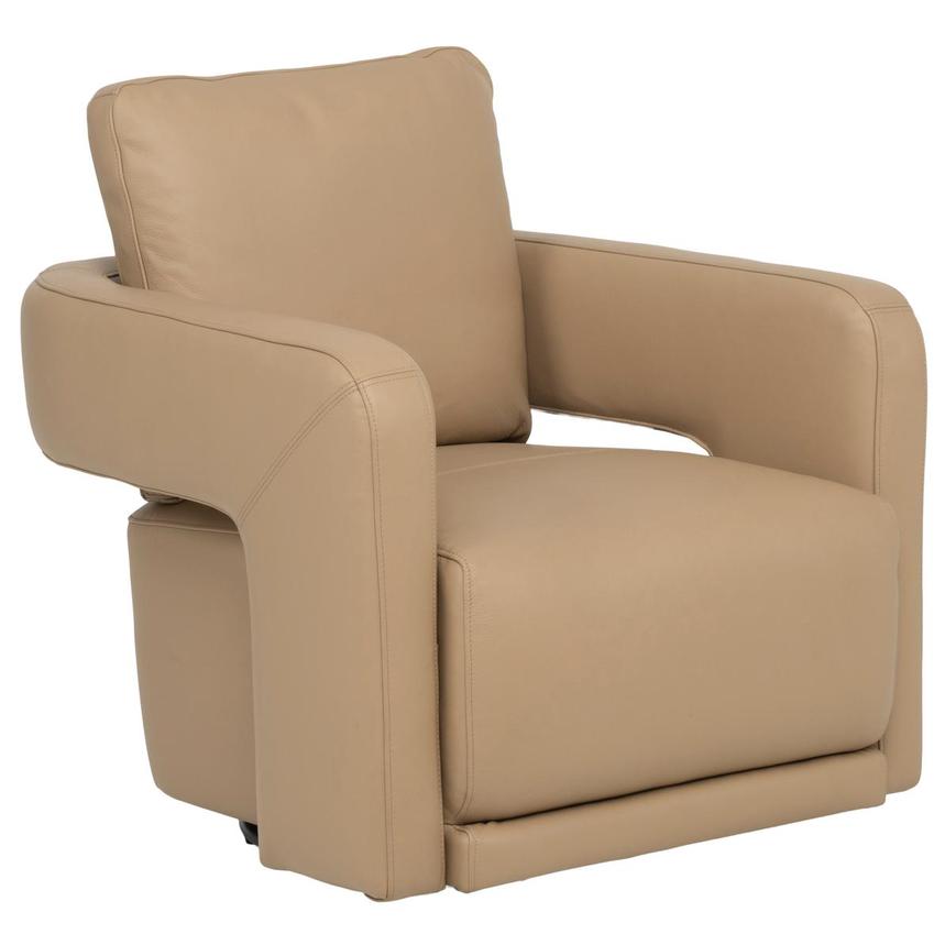 Carmello Dark Cream Leather Swivel Chair  alternate image, 3 of 11 images.