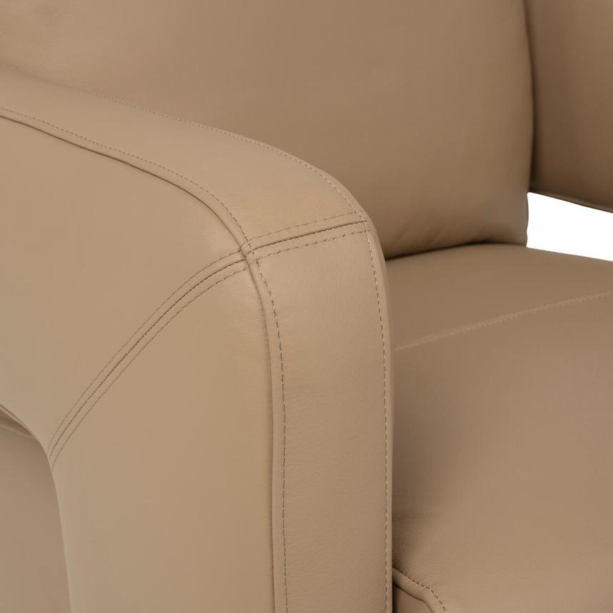 Carmello Dark Cream Leather Swivel Chair  alternate image, 8 of 12 images.