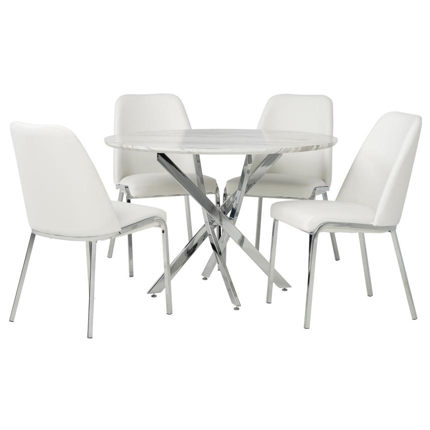 Oroville II White 5-Piece Dining Set