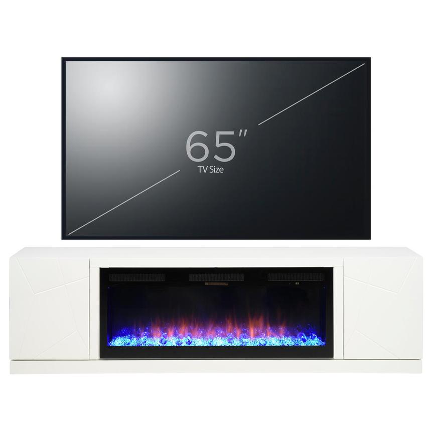 Tessa White Electric Fireplace w/Light main image, 1 of 11 images.