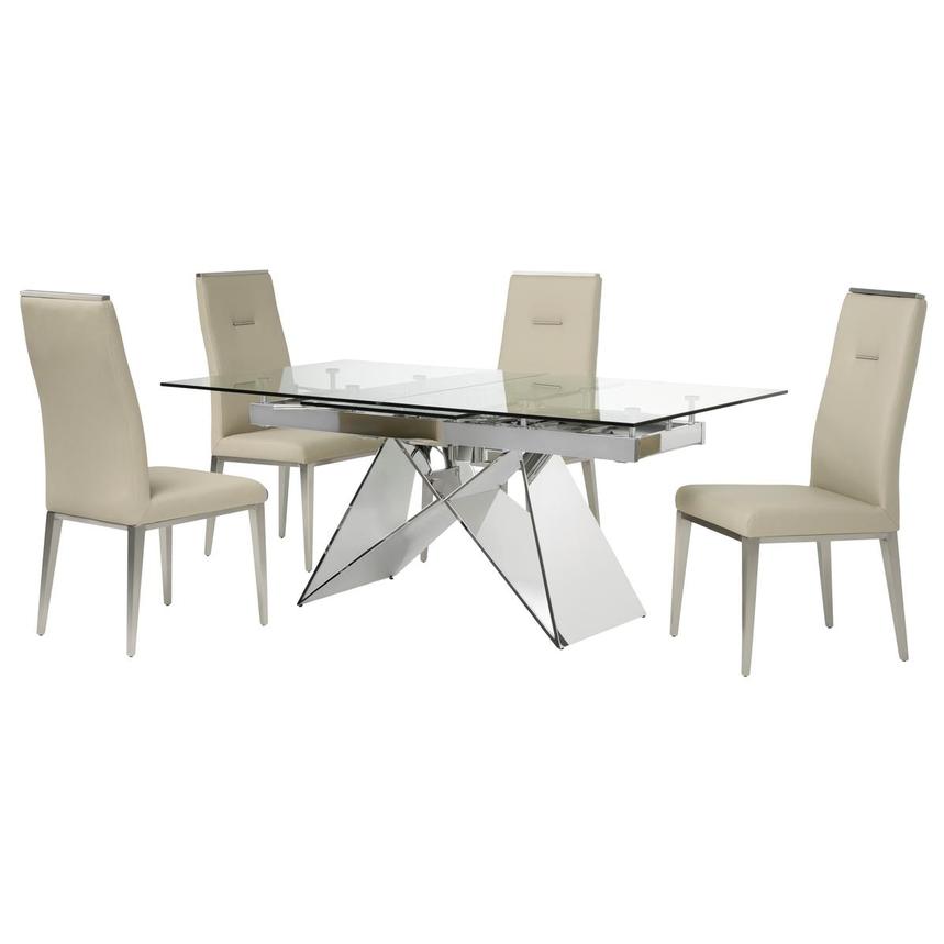Amelia/Phebe Light Grey 5-Piece Dining Set  main image, 1 of 3 images.
