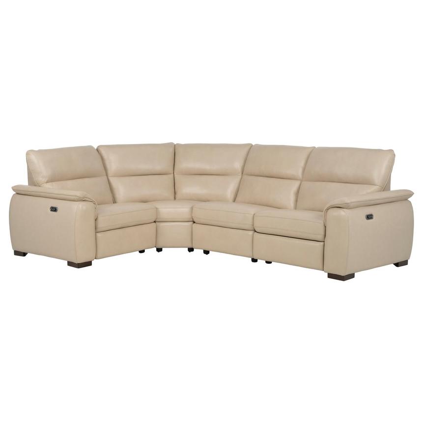 Promenade Beige Leather Power Reclining Sectional with 4PCS/2PWR  main image, 1 of 7 images.