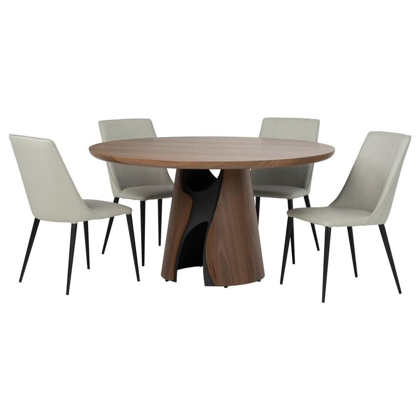 Ailany/Tori Gray & Black 5-Piece Dining Set