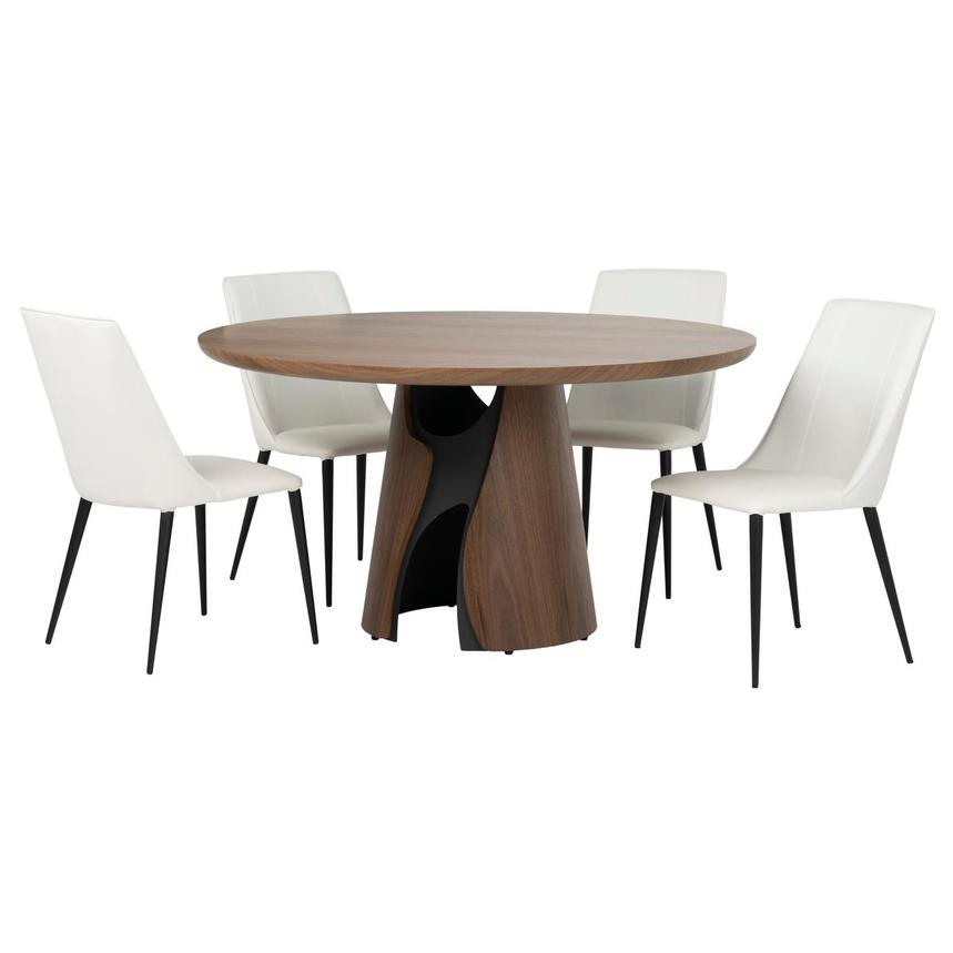 Ailany/Tori White & Black 5-Piece Dining Set
