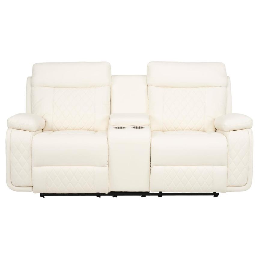 Maddox White Reclining Loveseat