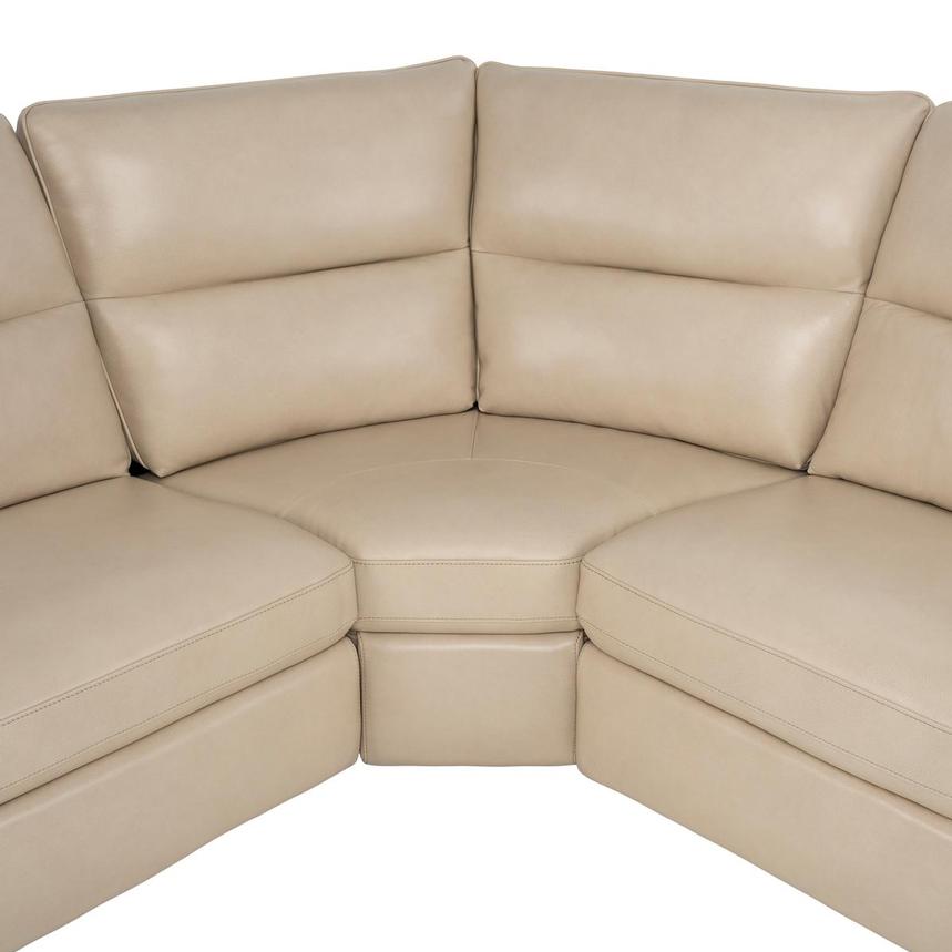 Promenade Beige Leather Power Reclining Sectional with 5PCS/3PWR alternate image, 6 of 9 images.