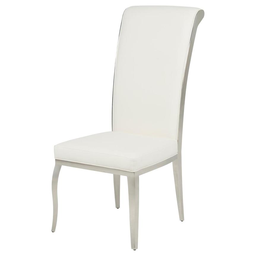 Savoy White Polished Side Chair main image, 1 of 8 images.