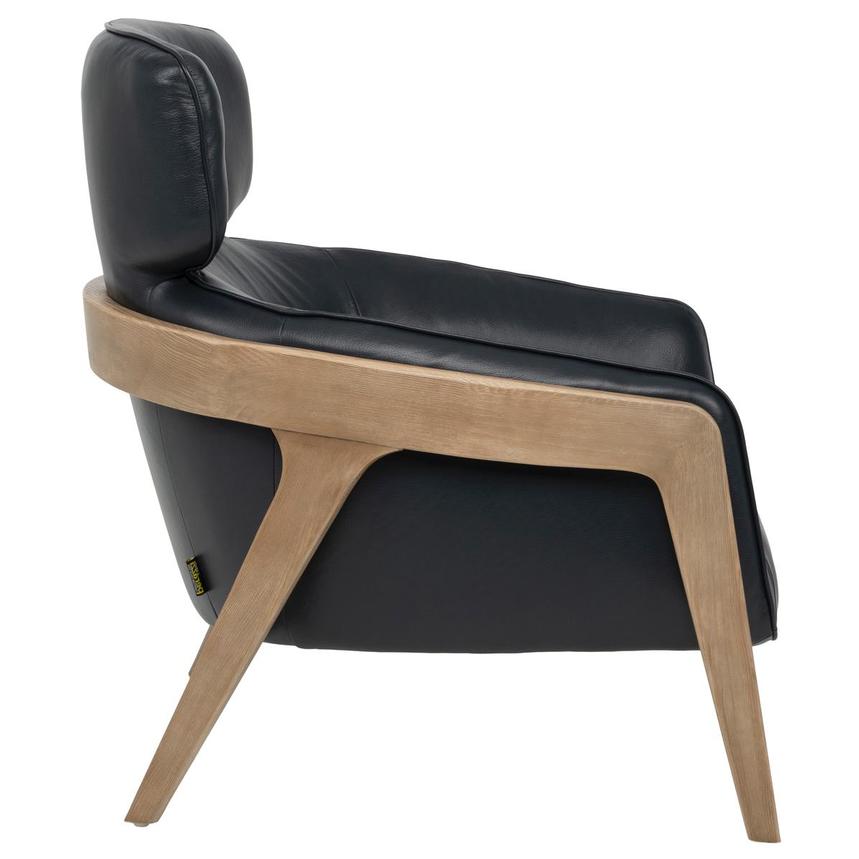 Irene Dark Blue Leather Accent Chair alternate image, 3 of 9 images.