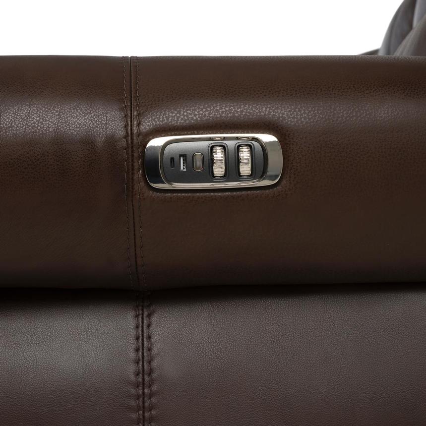 Bruno Brown Leather Power Reclining Sectional with 6PCS/2PWR  alternate image, 13 of 14 images.