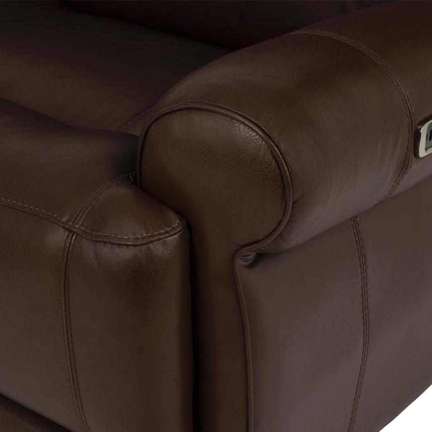Bruno Brown Leather Power Reclining Sectional with 5PCS/3PWR alternate image, 8 of 11 images.