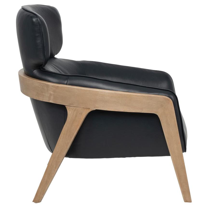 Irene Dark Blue Leather Accent Chair  alternate image, 3 of 9 images.