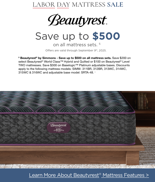 Mattresses - Beautyrest by Simmons | El Dorado Furniture