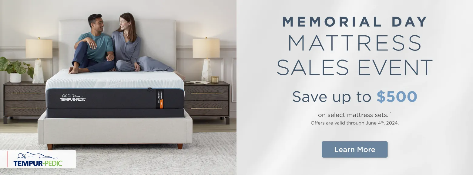 Memorial Day Mattress Sales Event
Save up to $500on select mattress sets. 1
Offers are valid through June 4th, 2024.Learn More