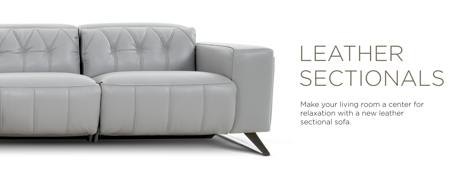 Leather sectionals. Make your living room a center for relaxation with a new leather sectional sofa.