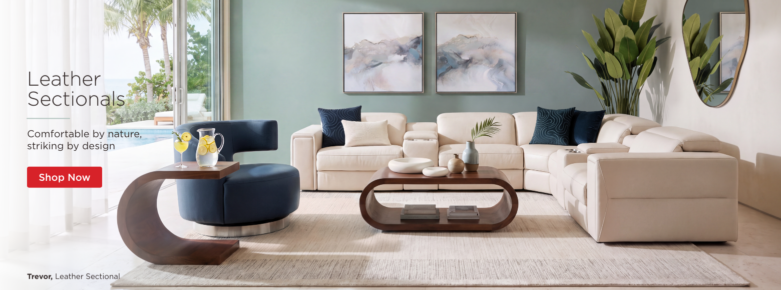 Leather Sectionals. Comfortable by nature, striking by design. Shop Now. Trevor, Leather Sectional