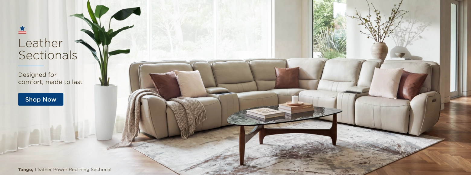 Leather Sectional. Designed for  comfort, made to last. Shop Now