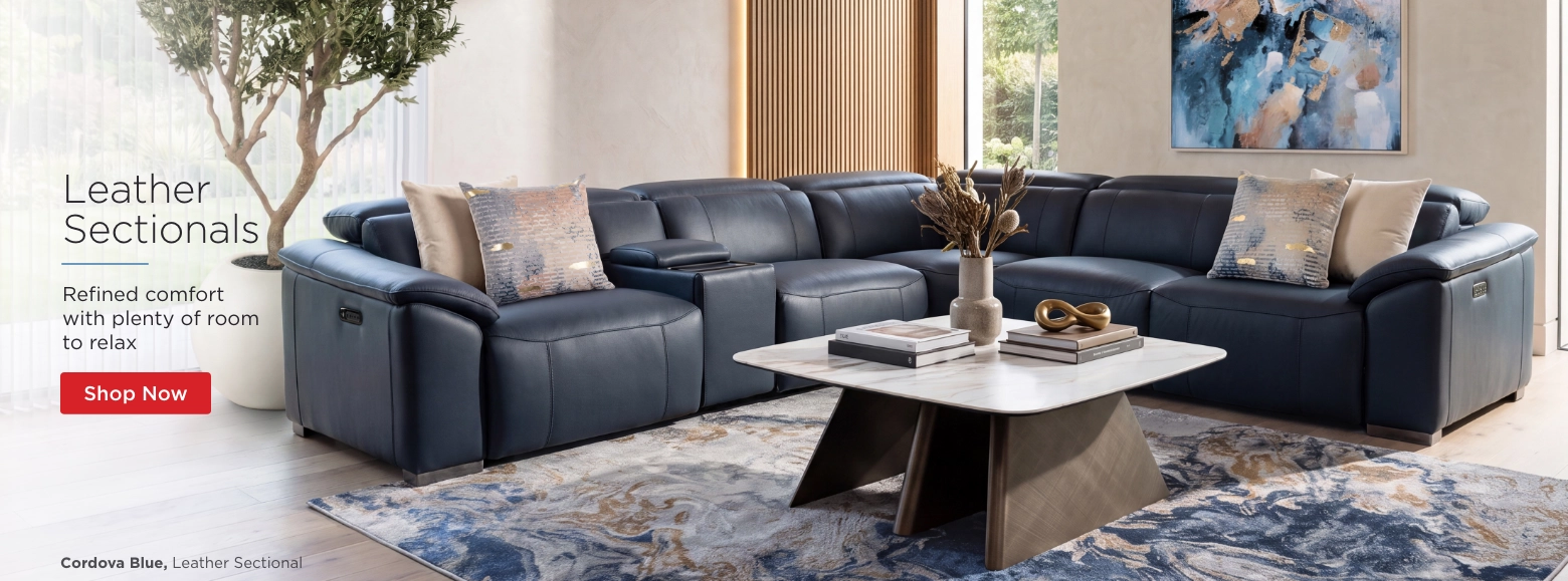 Leather Sectionals. Refined comfort with plenty of room to relax. Shop Now. Cordova Blue, Leather Sectional.