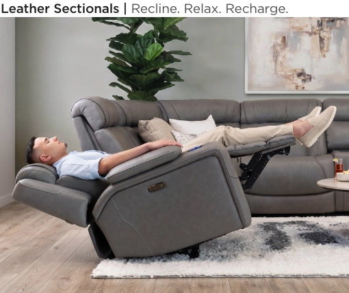 Leather Sectionals. Recline. Relax. Recharge.