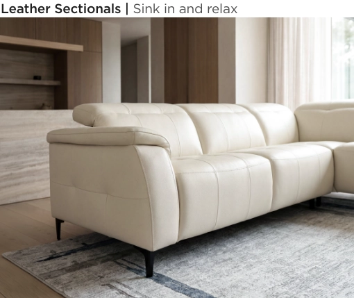 Leather Sectionals. Sink in and relax