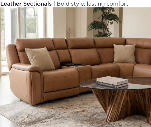 Leather Sectionals. Bold style, lasting comfort