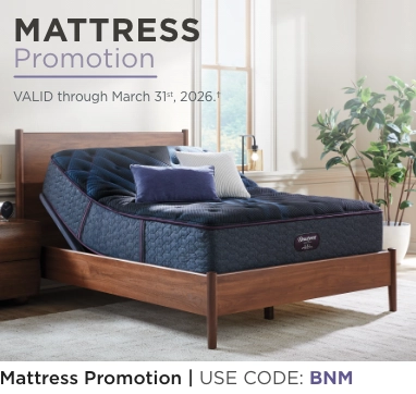 Mattress Promotion. Valid through March 31st, 2026†. Use code: BNM