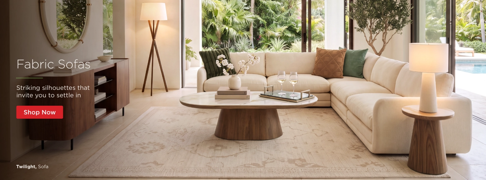 Fabric Sofas. Striking silhouettes that invite you to settle in. Twilight Sofa. Shop Now.