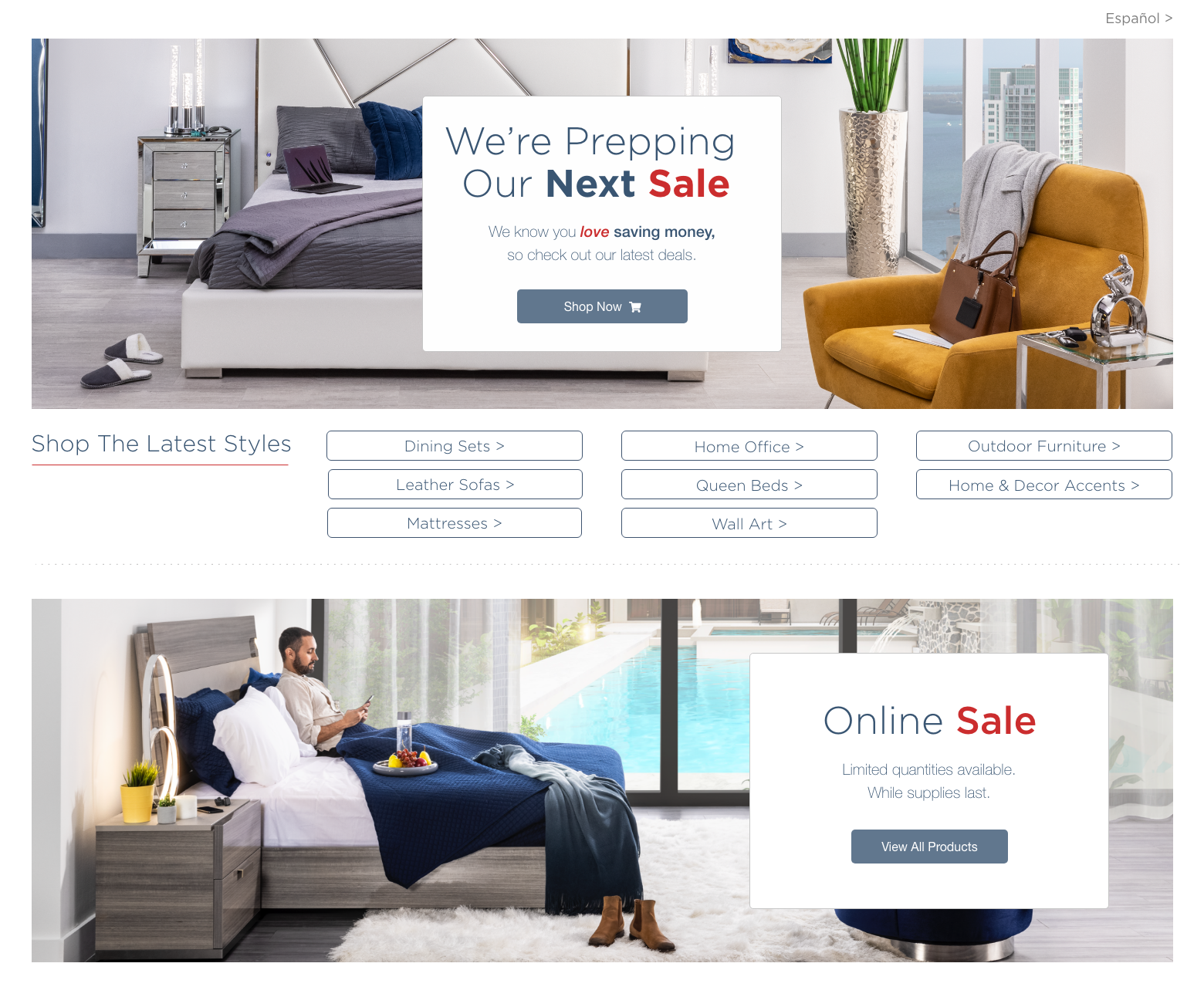 We're prepping our next sale. We know you love saving money, so check out our latest deals. Shop the latest styles. Online sale. Limited quantities available. While supplies last.